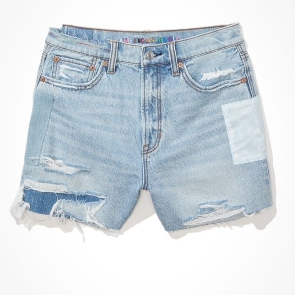 American Eagle Pride Light Wash Patchwork Highest… - image 3